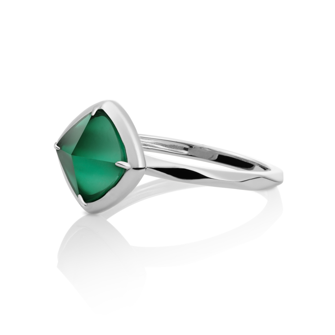 Ring | Silver - Petrol Green Quartz Edge - 60