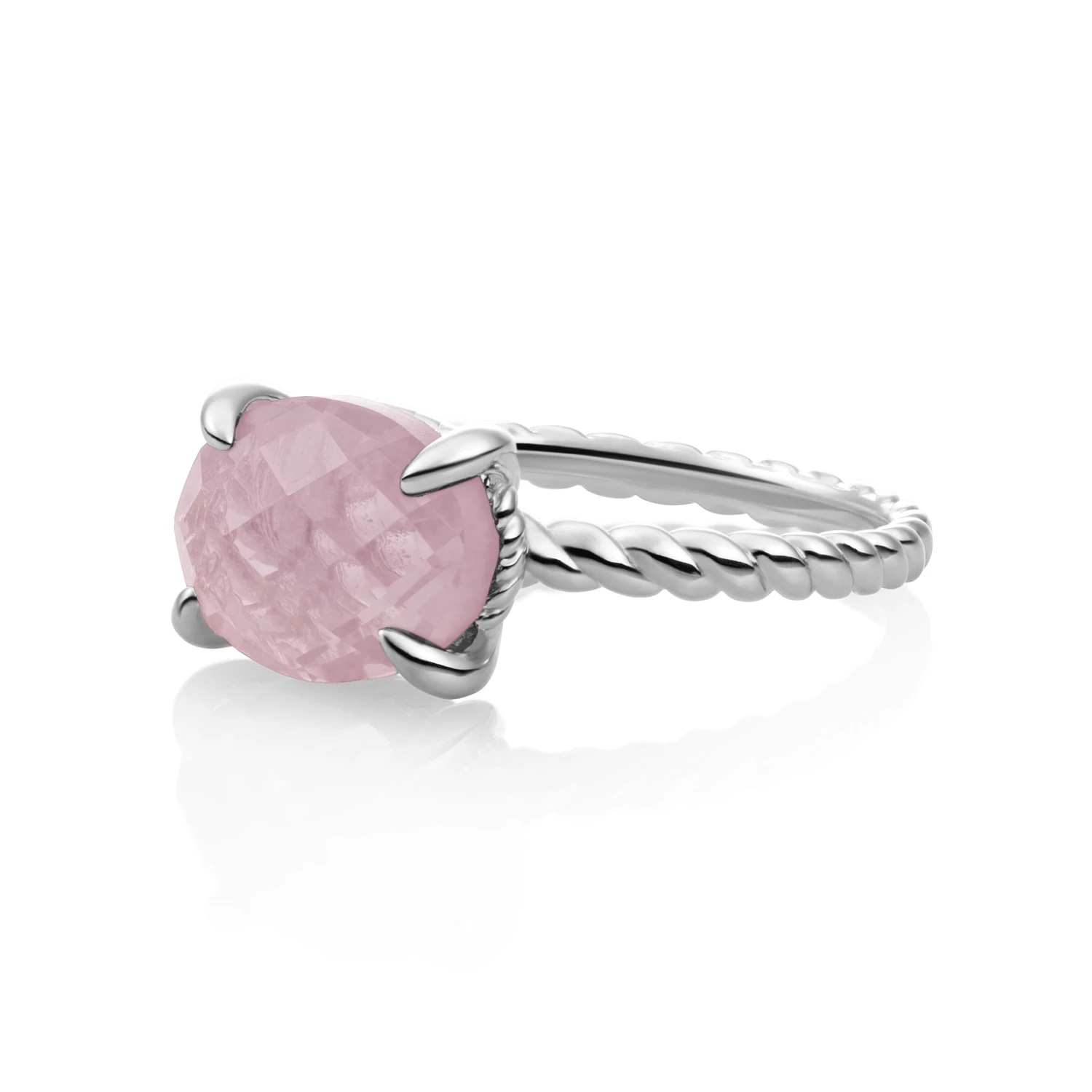 Ring | Silver - Pink Opalite Twist - 50