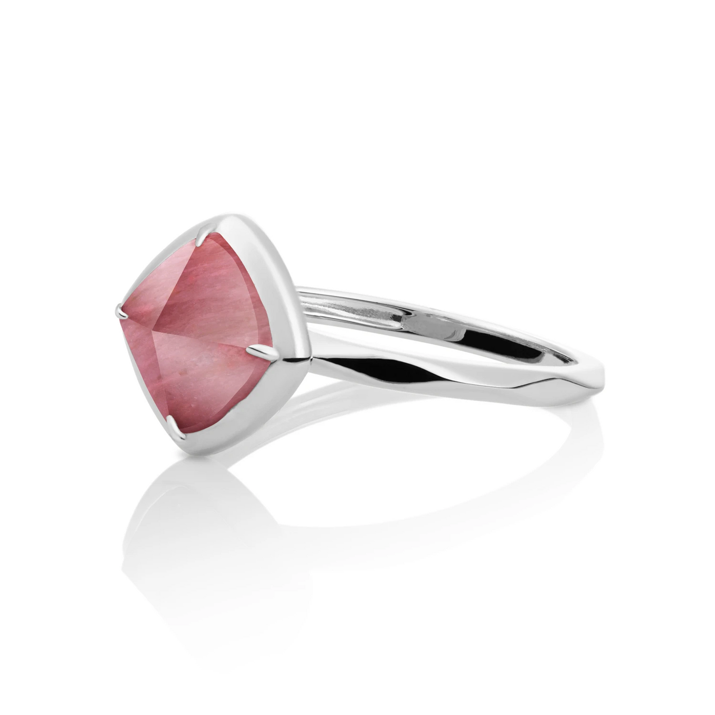 Ring | Silver - Pink Rhodonite Edge - 58