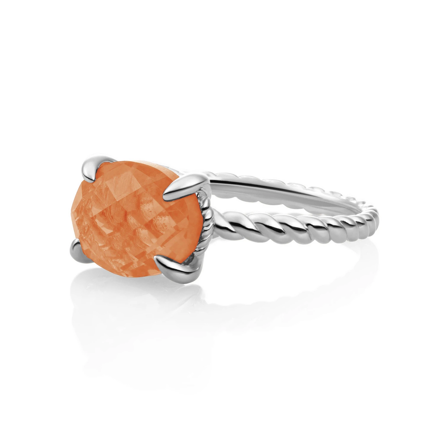 Ring | Silver - Red Aventurine Twist - 58