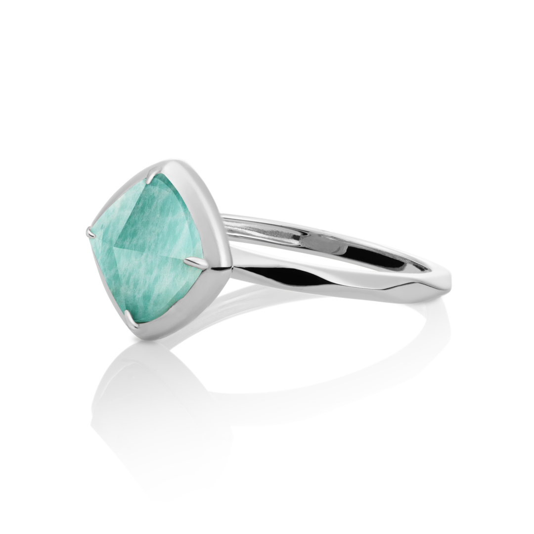 Ring | Silver - Rich Green Amazonite Edge - 60