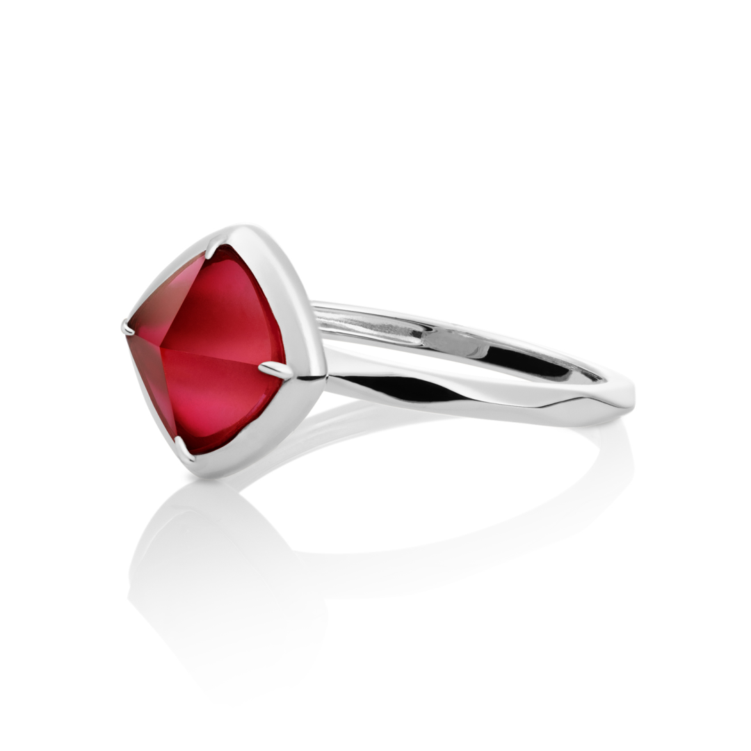 Ring | Silver - Ruby Quartz Edge - 56