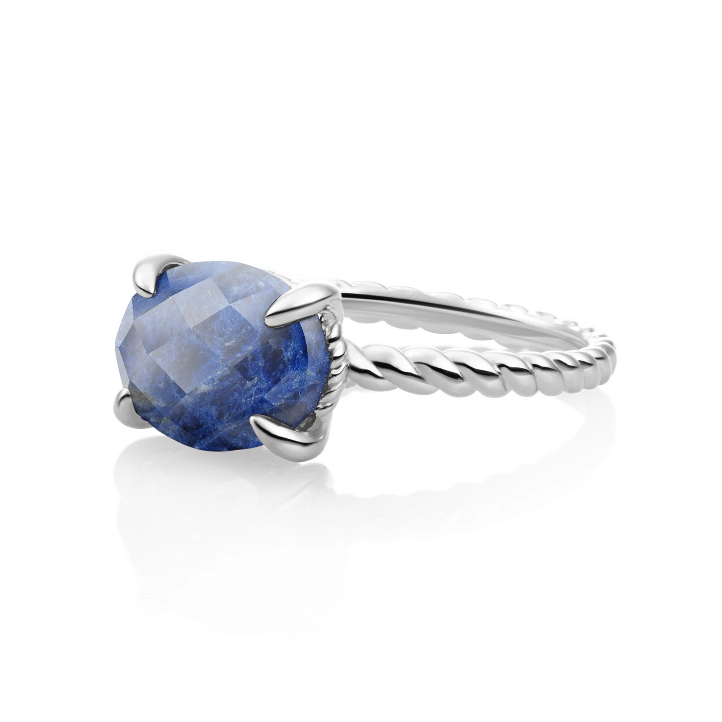 Ring | Silver - Sodalite Twist - 54