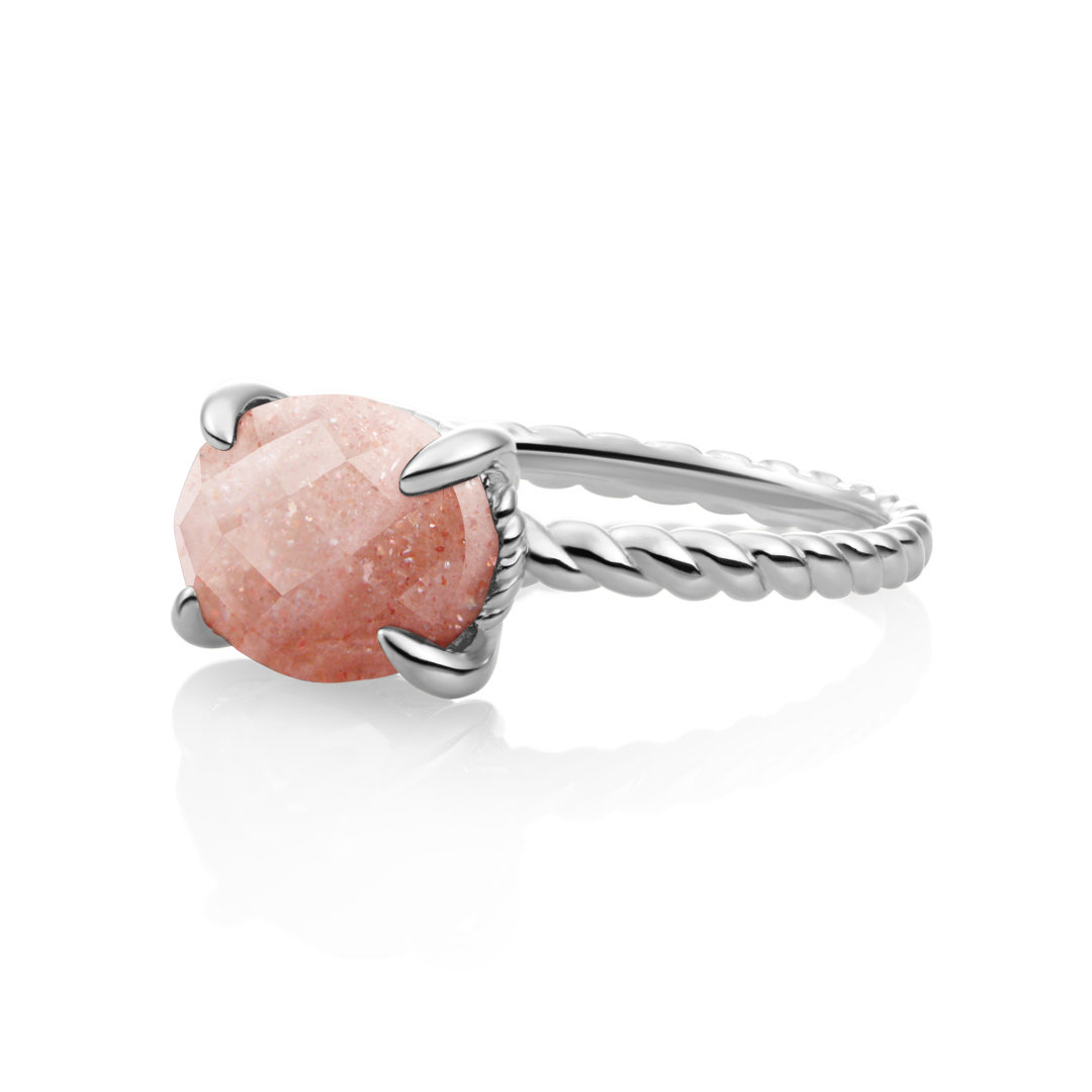Ring | Silver - Sunstone Twist - 56