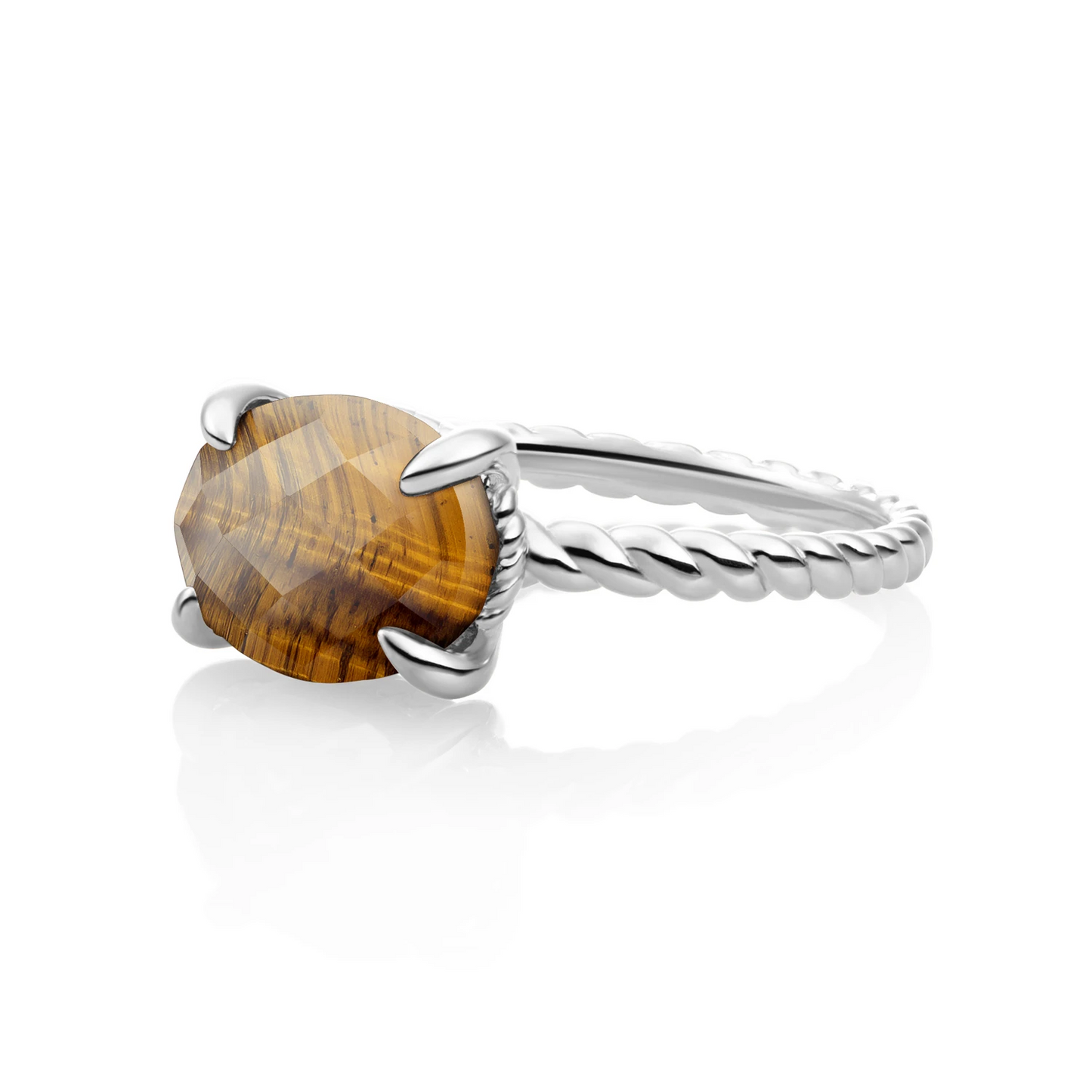 Ring | Silver - Tiger Eye Twist - 50