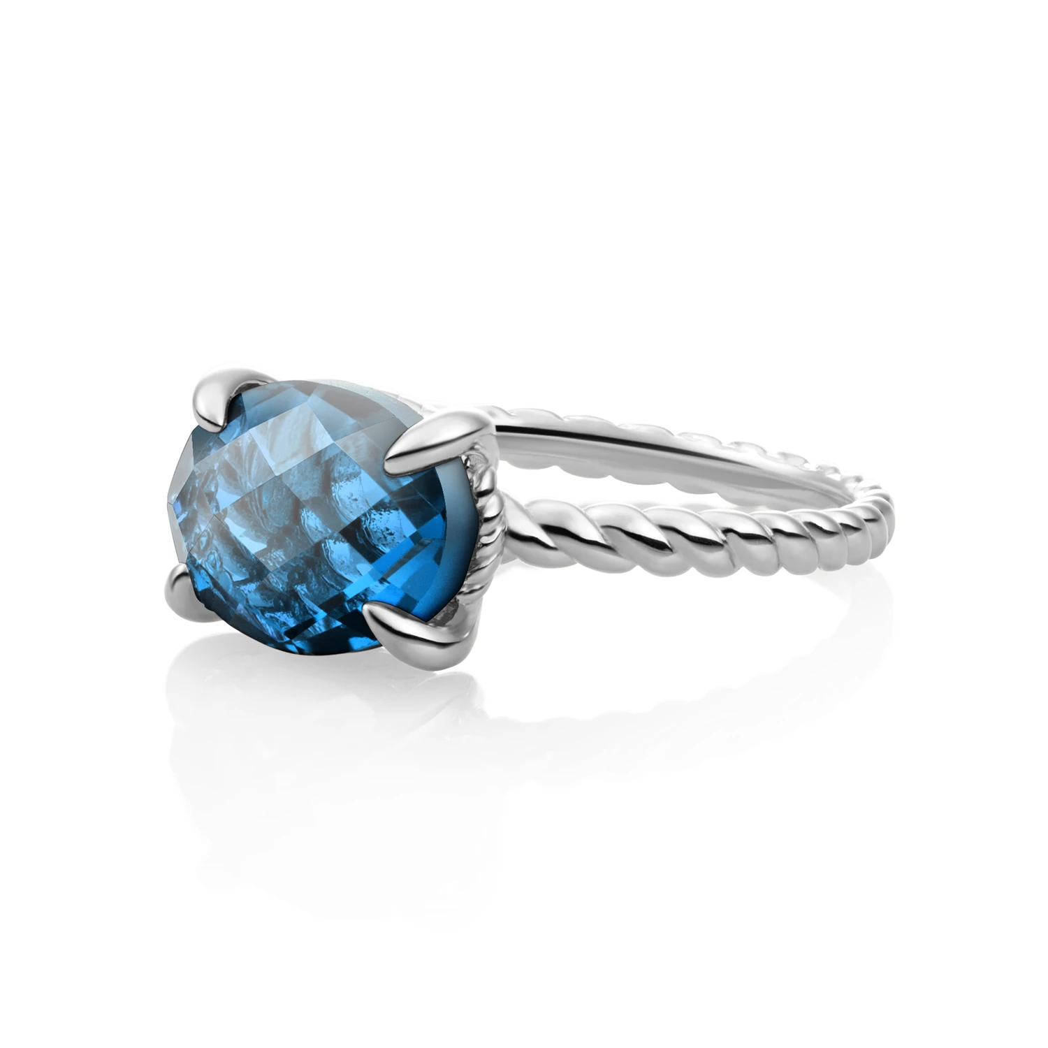 Ring - Silver - Topaz Quartz Twist - 50