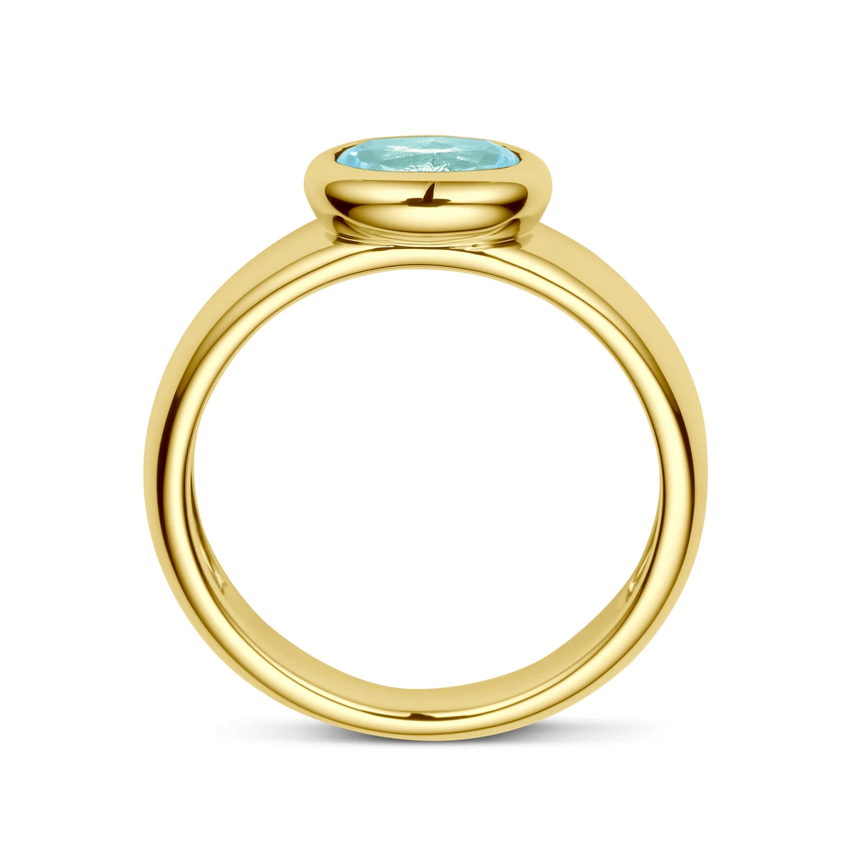 ring sky blue topaas 14K geelgoud