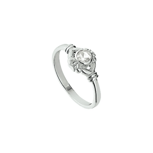 ring strass zilver wit