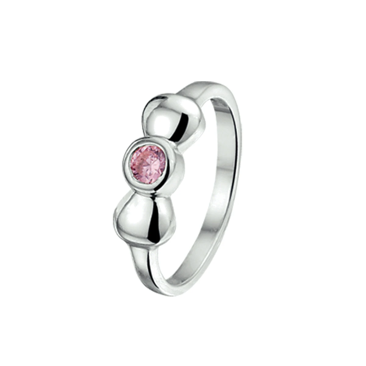 ring strik en zirkonia zilver gerhodineerd