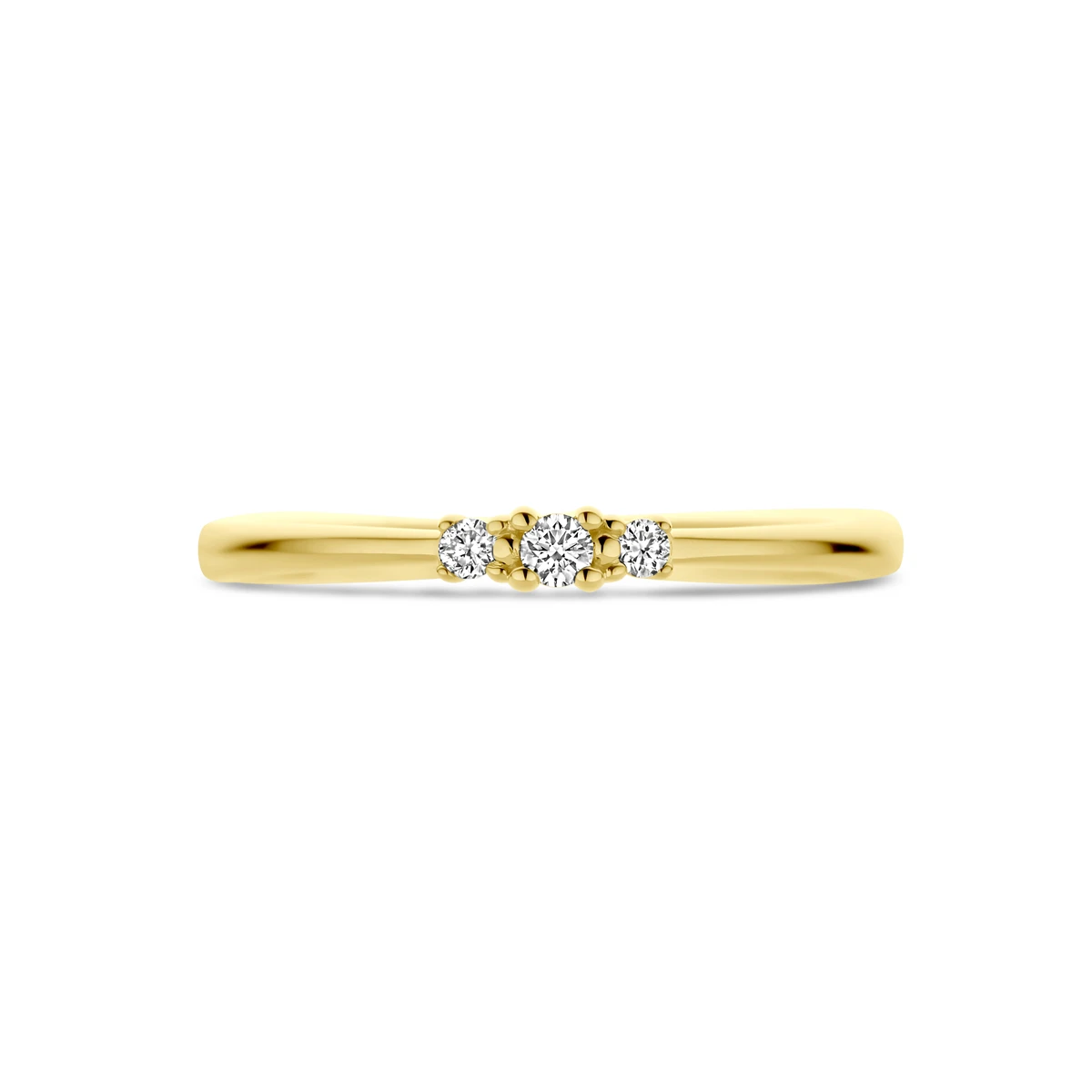 ring trilogie diamant 0.08ct h si 14K geelgoud