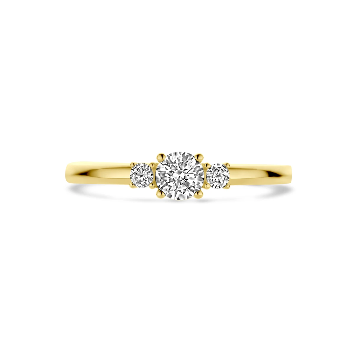 ring trilogie zirkonia 14K geelgoud