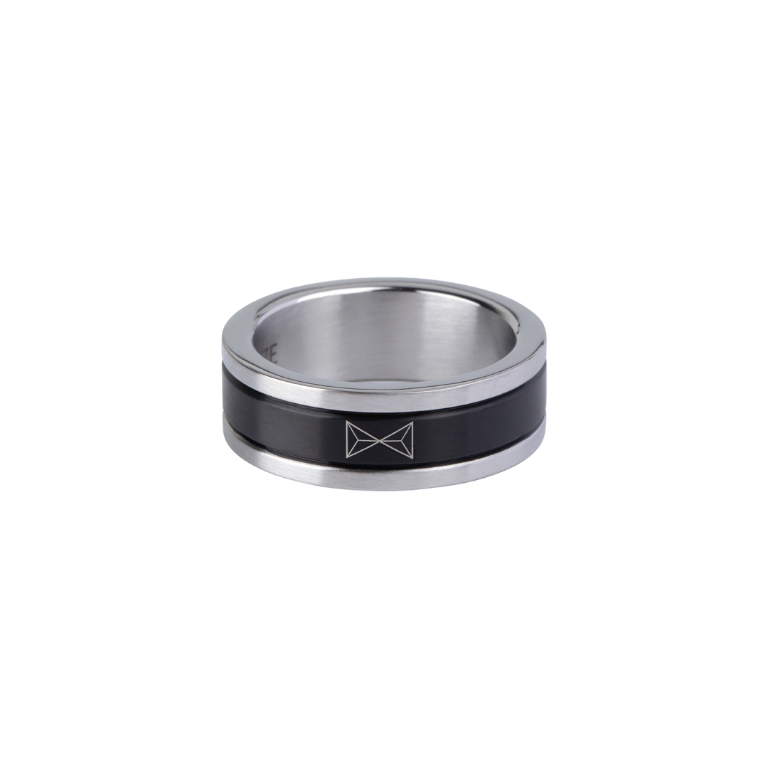 Ring Two-Tone - Inox/Noir (Ø21 / 66)