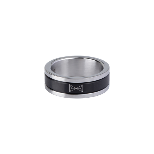 Ring Two-Tone - Inox/Noir (Ø21 / 66)