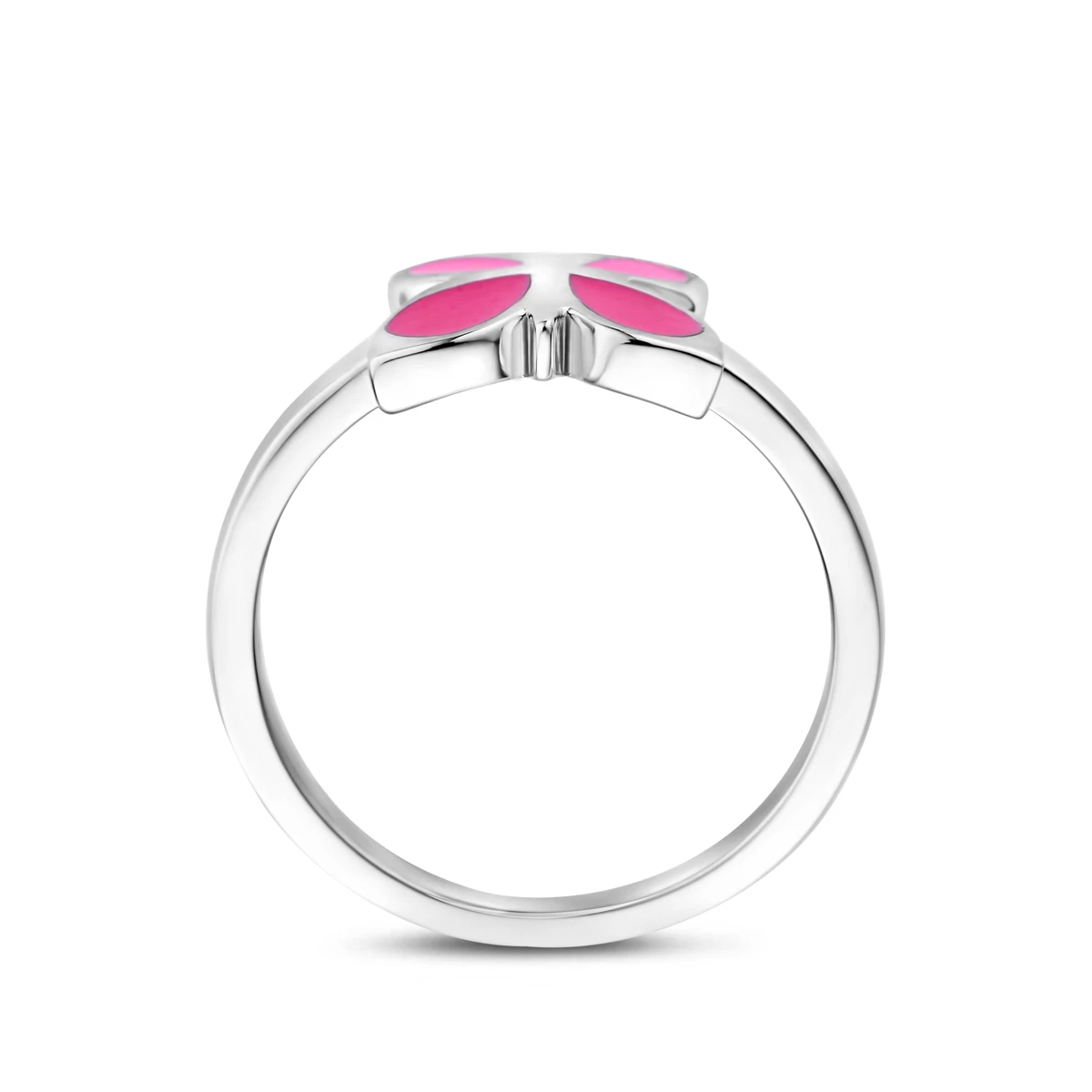 ring vlinder emaille zilver gerhodineerd