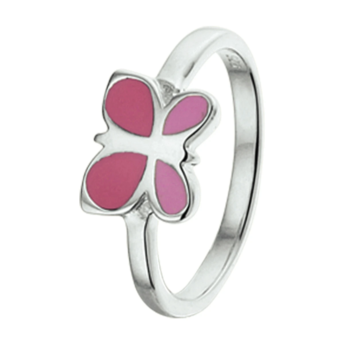 ring vlinder zilver gerhodineerd