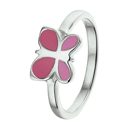 ring vlinder zilver gerhodineerd