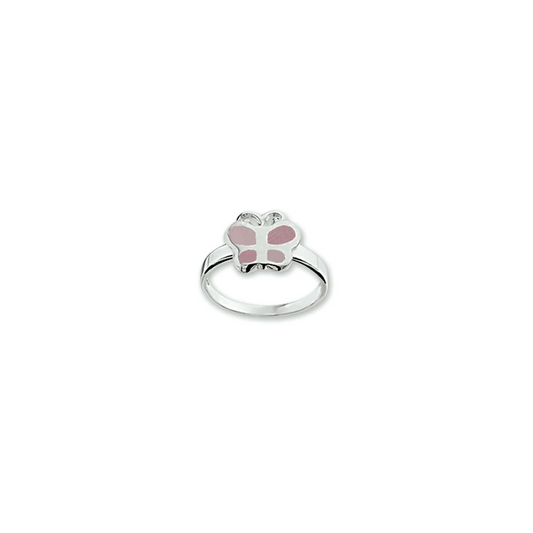 ring vlinder zilver gerhodineerd