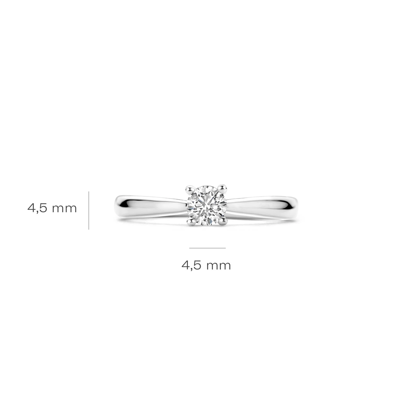 Ring Witgoud 14k met lab grown diamant