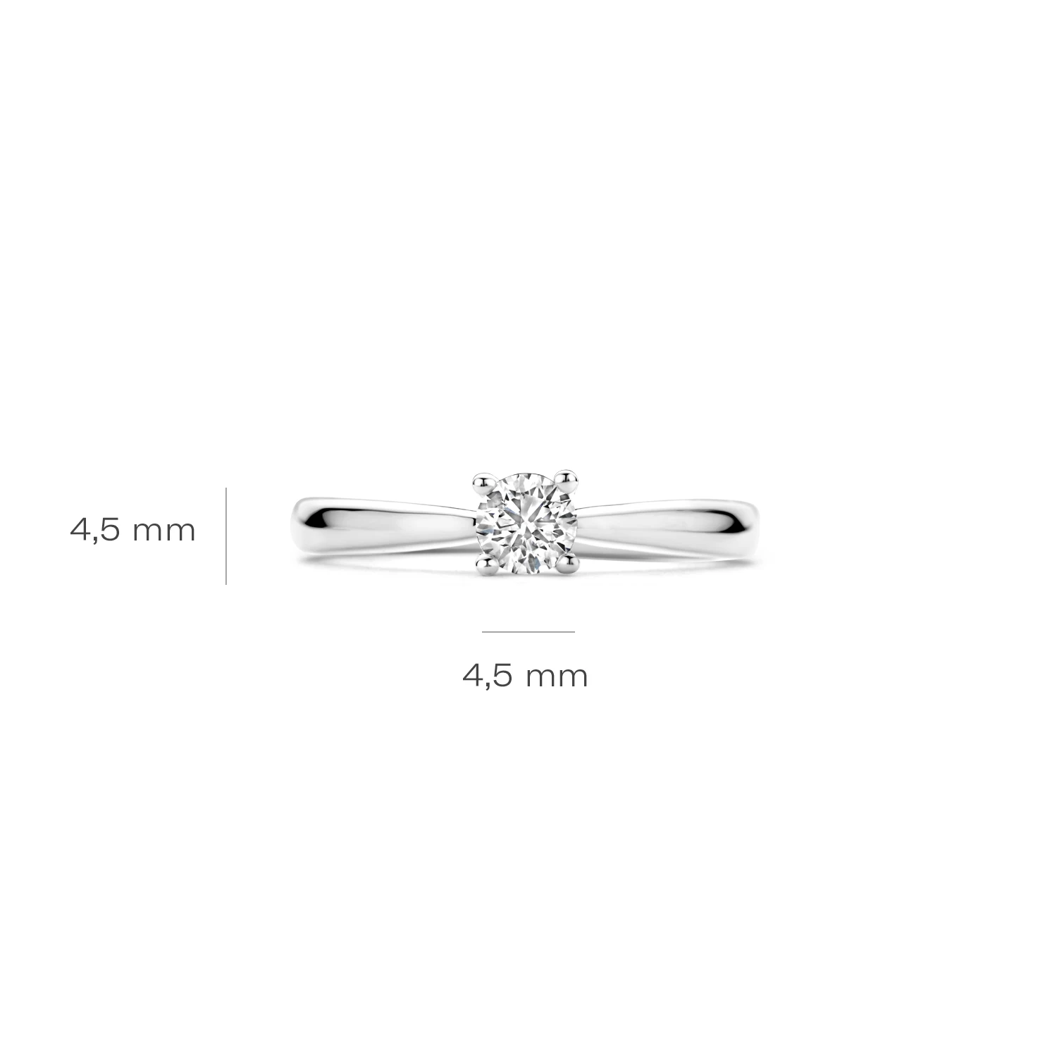 Ring Witgoud 14k met lab grown diamant