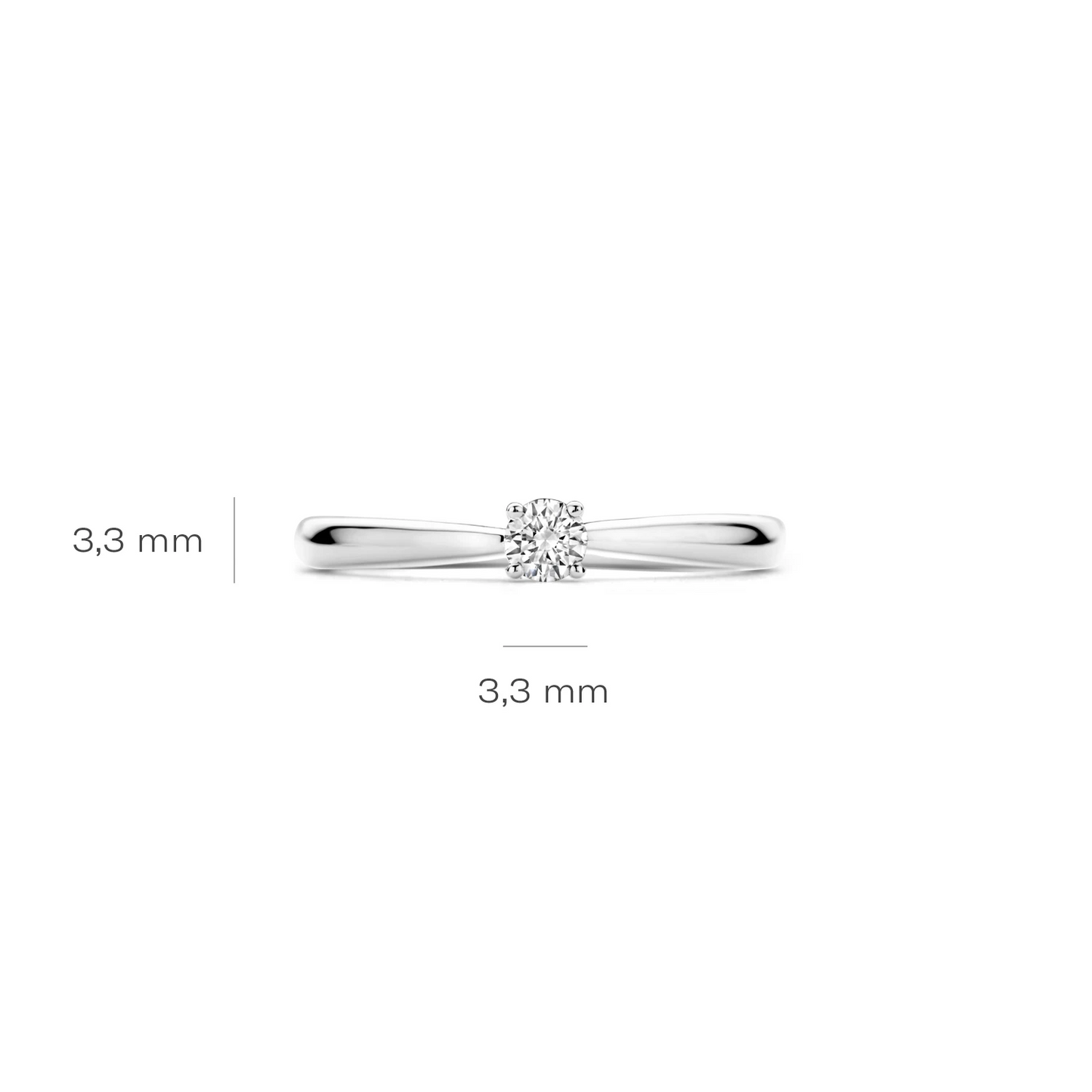 Ring Witgoud 14k met lab grown diamant