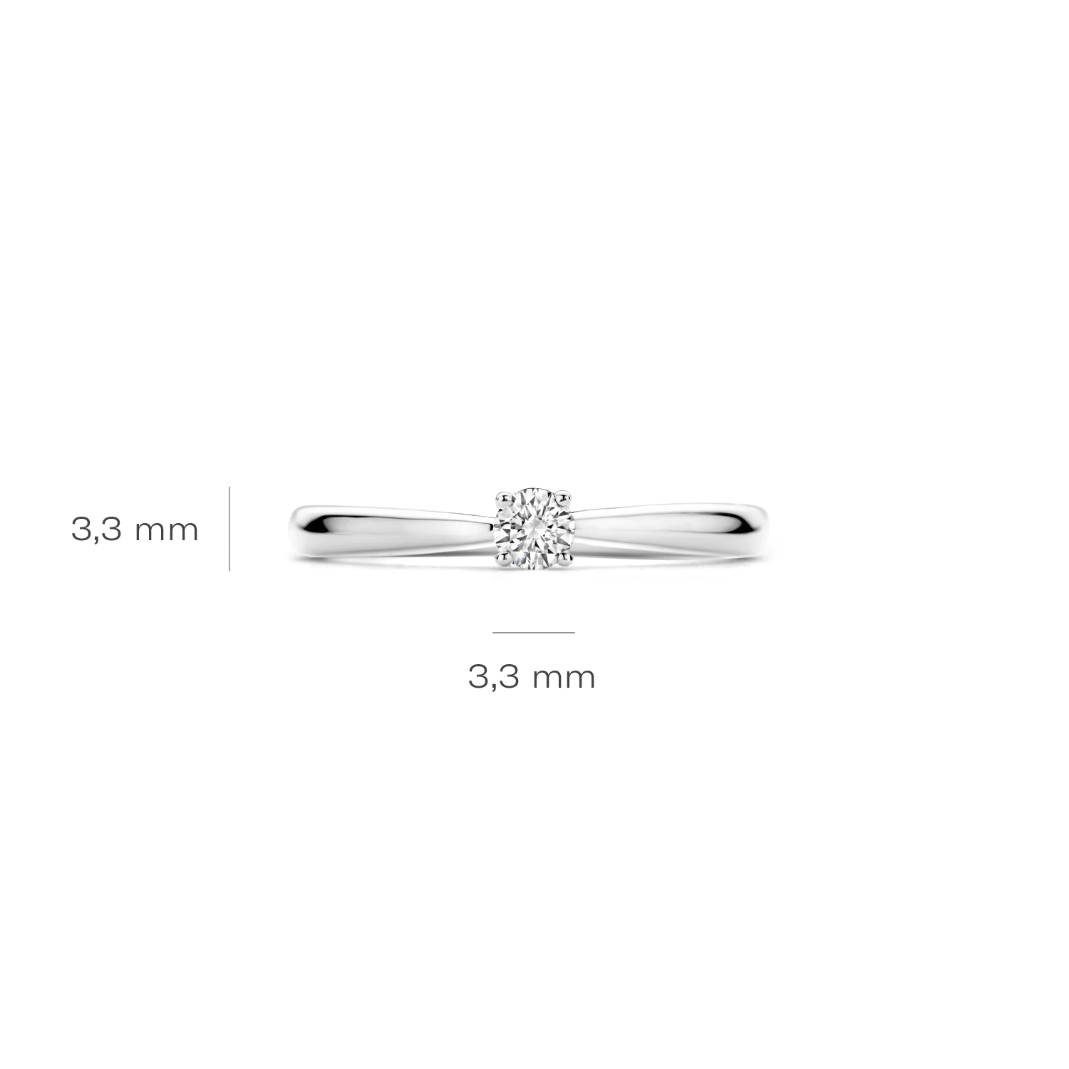 Ring Witgoud 14k met lab grown diamant