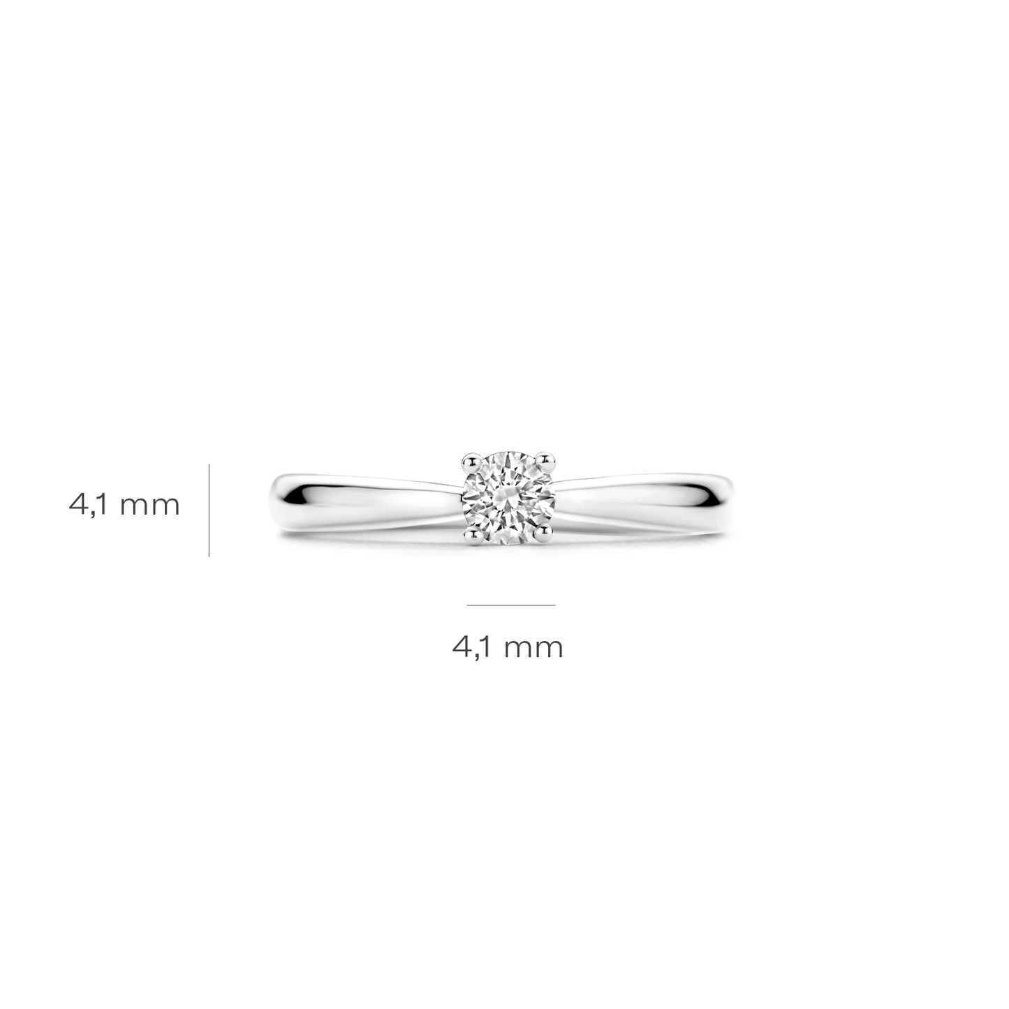 Ring Witgoud 14k met lab grown diamant
