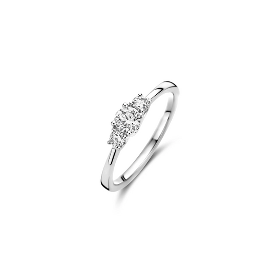 Ring Witgoud 14k met lab grown diamant