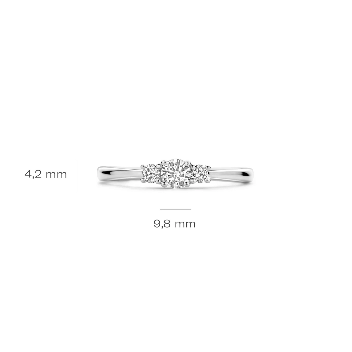Ring Witgoud 14k met lab grown diamant