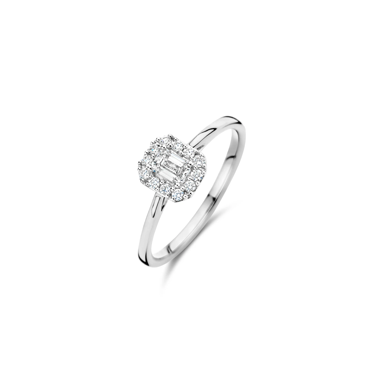 Ring Witgoud 14k met lab grown diamant