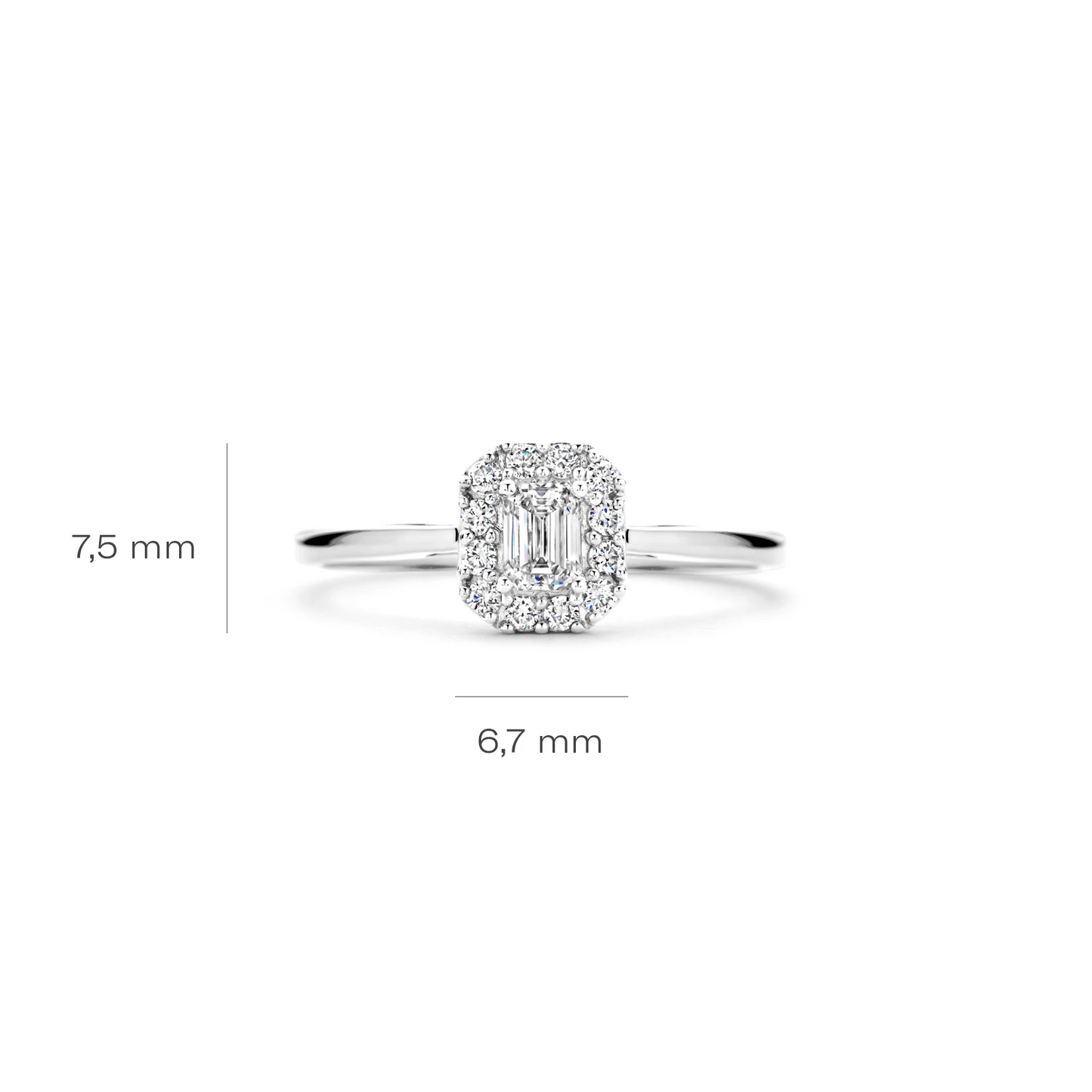 Ring Witgoud 14k met lab grown diamant