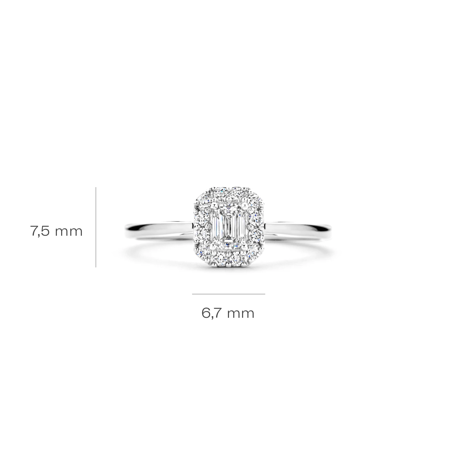 Ring Witgoud 14k met lab grown diamant