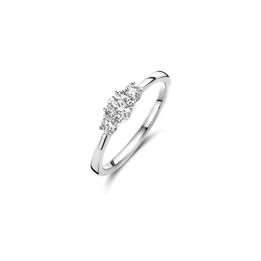 Ring Witgoud 14k met lab grown diamant