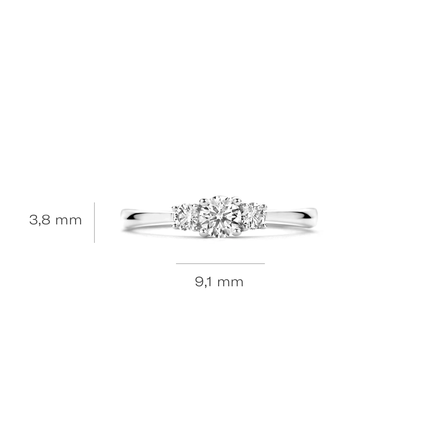 Ring Witgoud 14k met lab grown diamant