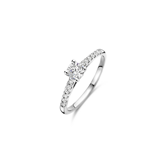 Ring Witgoud 14k met lab grown diamant
