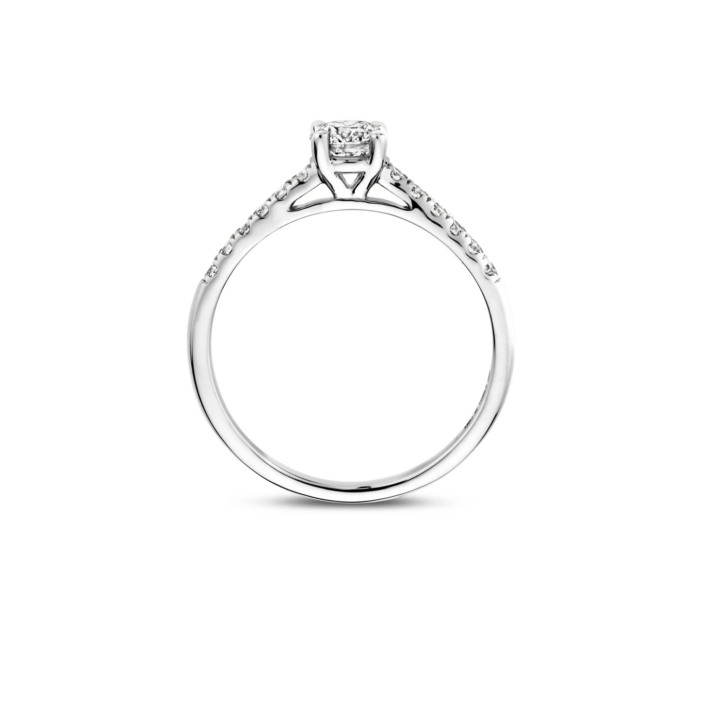 Ring Witgoud 14k met lab grown diamant