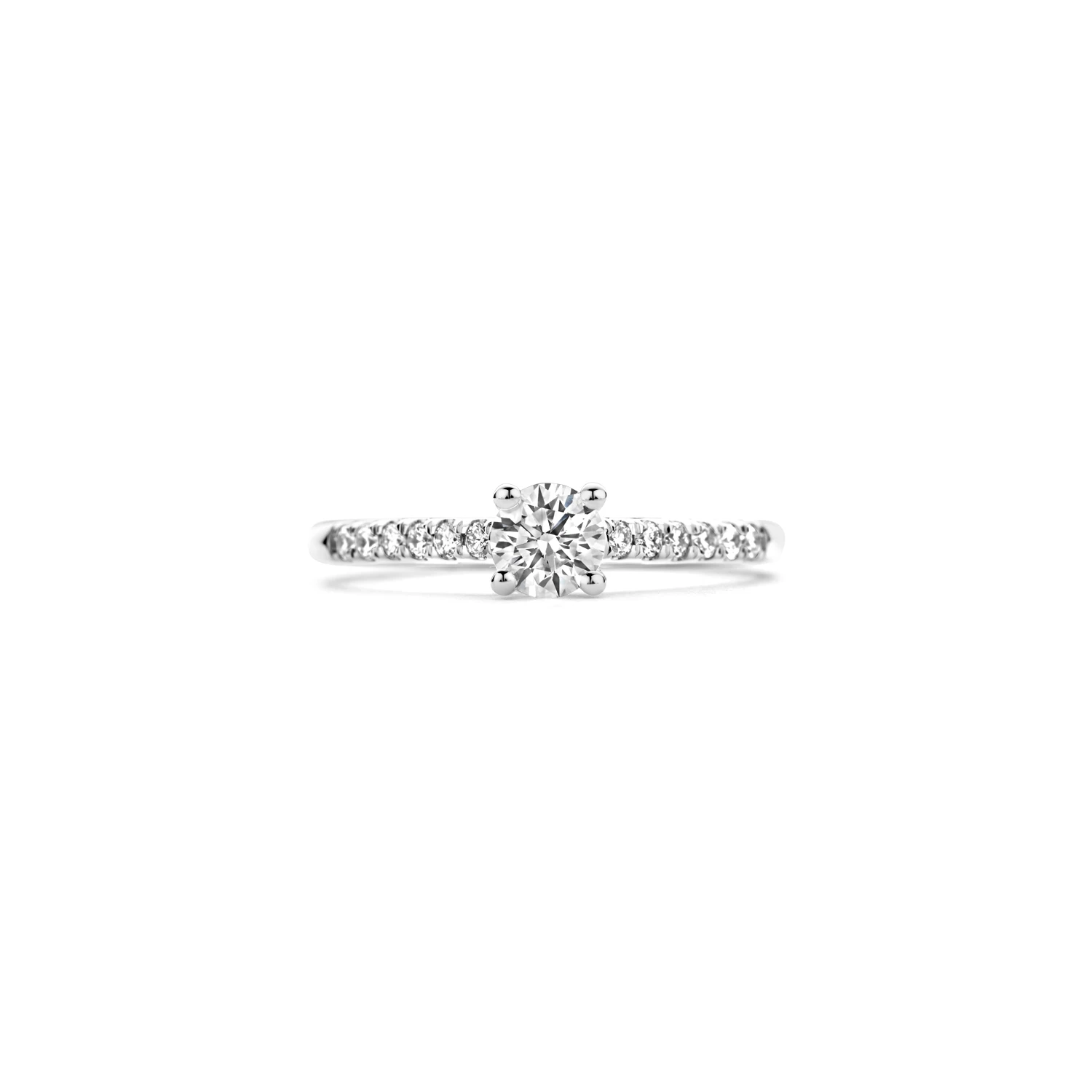 Ring Witgoud 14k met lab grown diamant