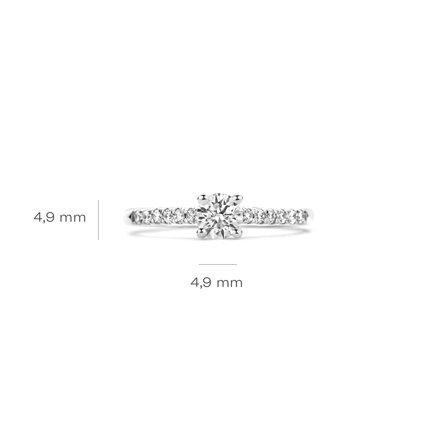 Ring Witgoud 14k met lab grown diamant