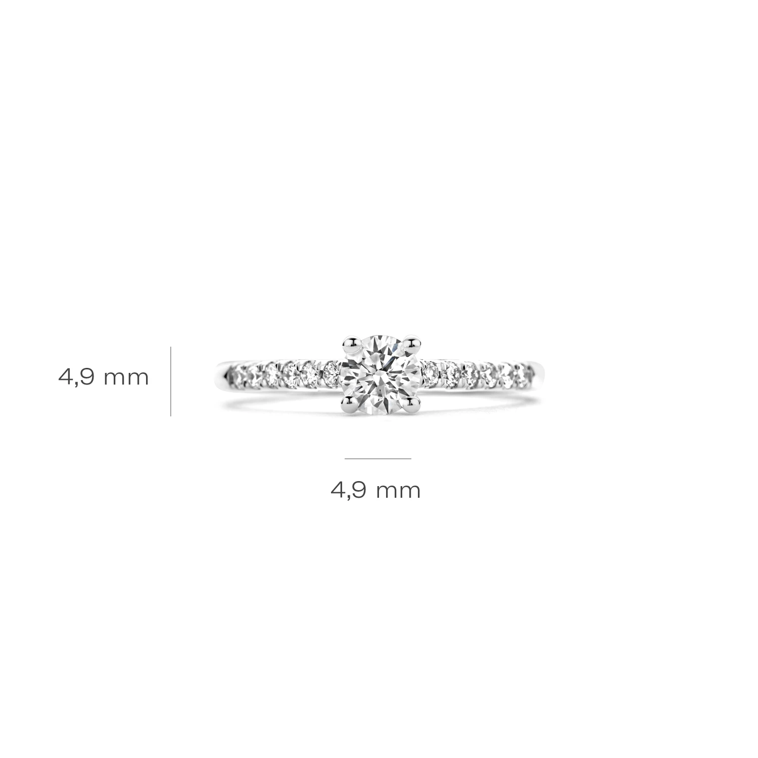 Ring Witgoud 14k met lab grown diamant