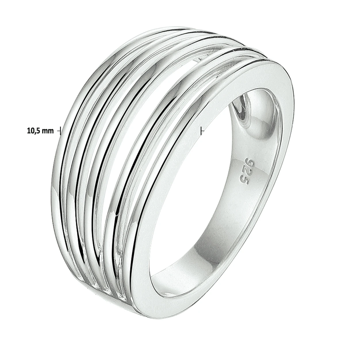 ring zilver gerhodineerd