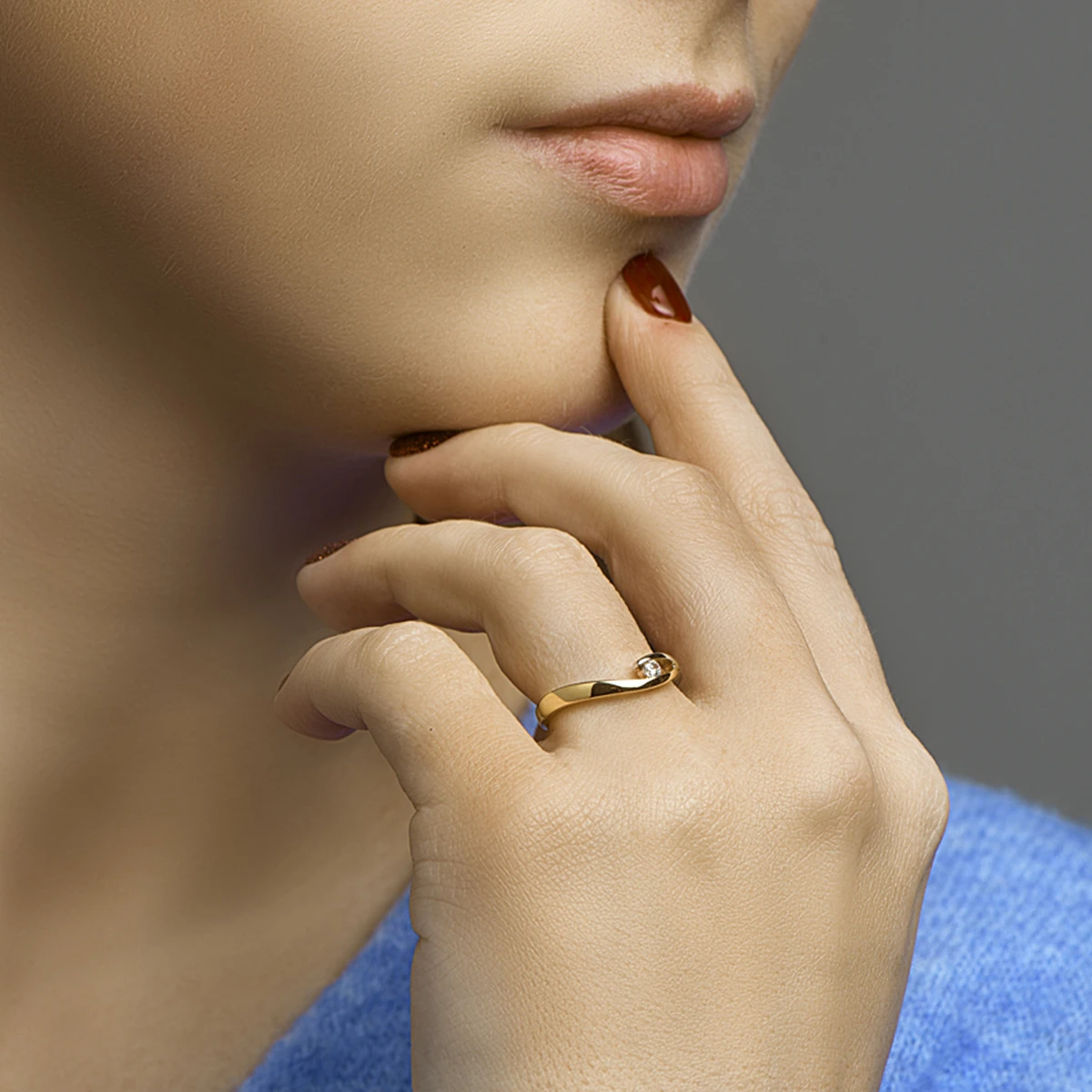 ring zirkonia 14K bicolor goud geel/wit