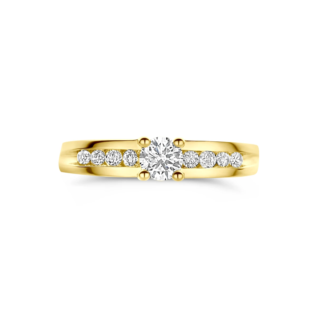ring zirkonia 14K geelgoud