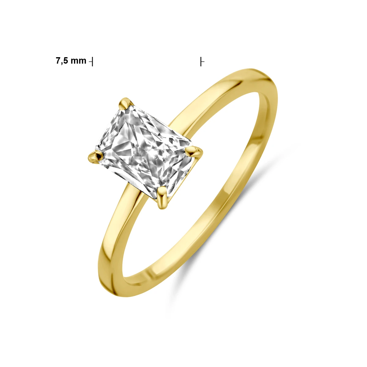 ring zirkonia 14K geelgoud