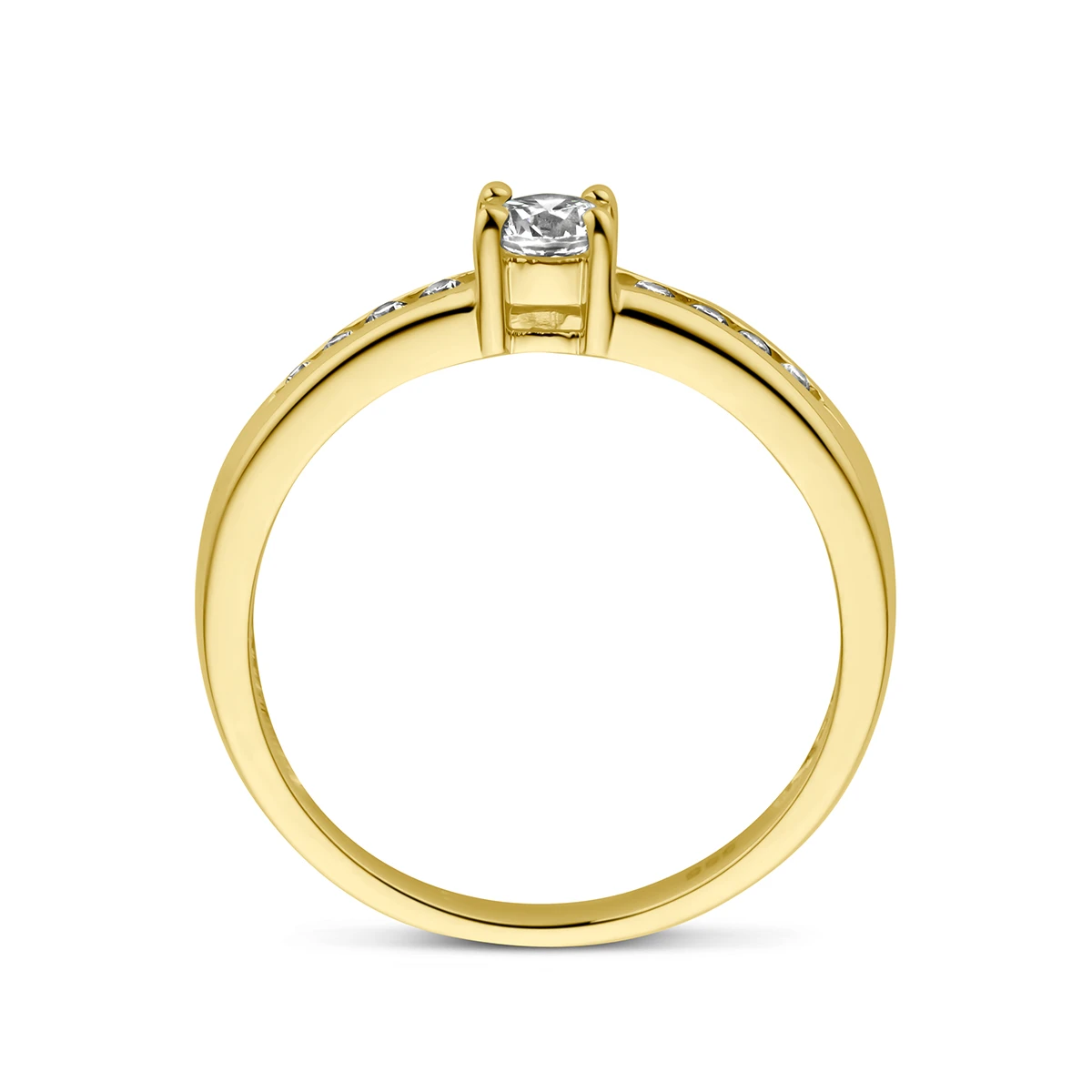 ring zirkonia 14K geelgoud