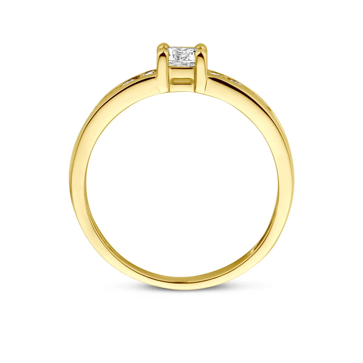 ring zirkonia 14K geelgoud