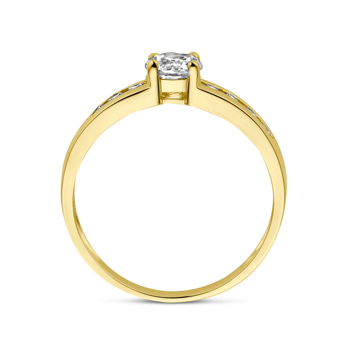 ring zirkonia 14K geelgoud