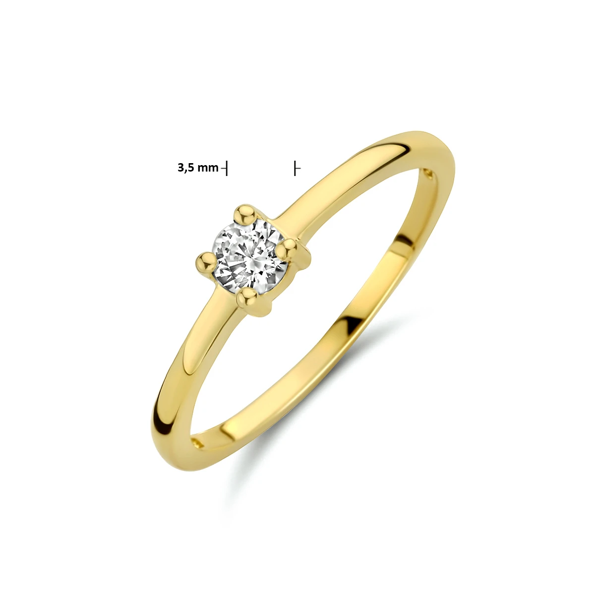 ring zirkonia 14K geelgoud
