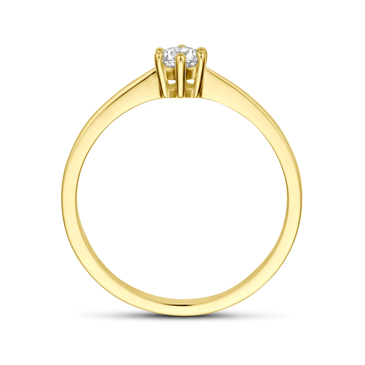 ring zirkonia 14K geelgoud