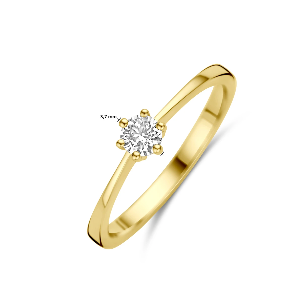 ring zirkonia 14K geelgoud