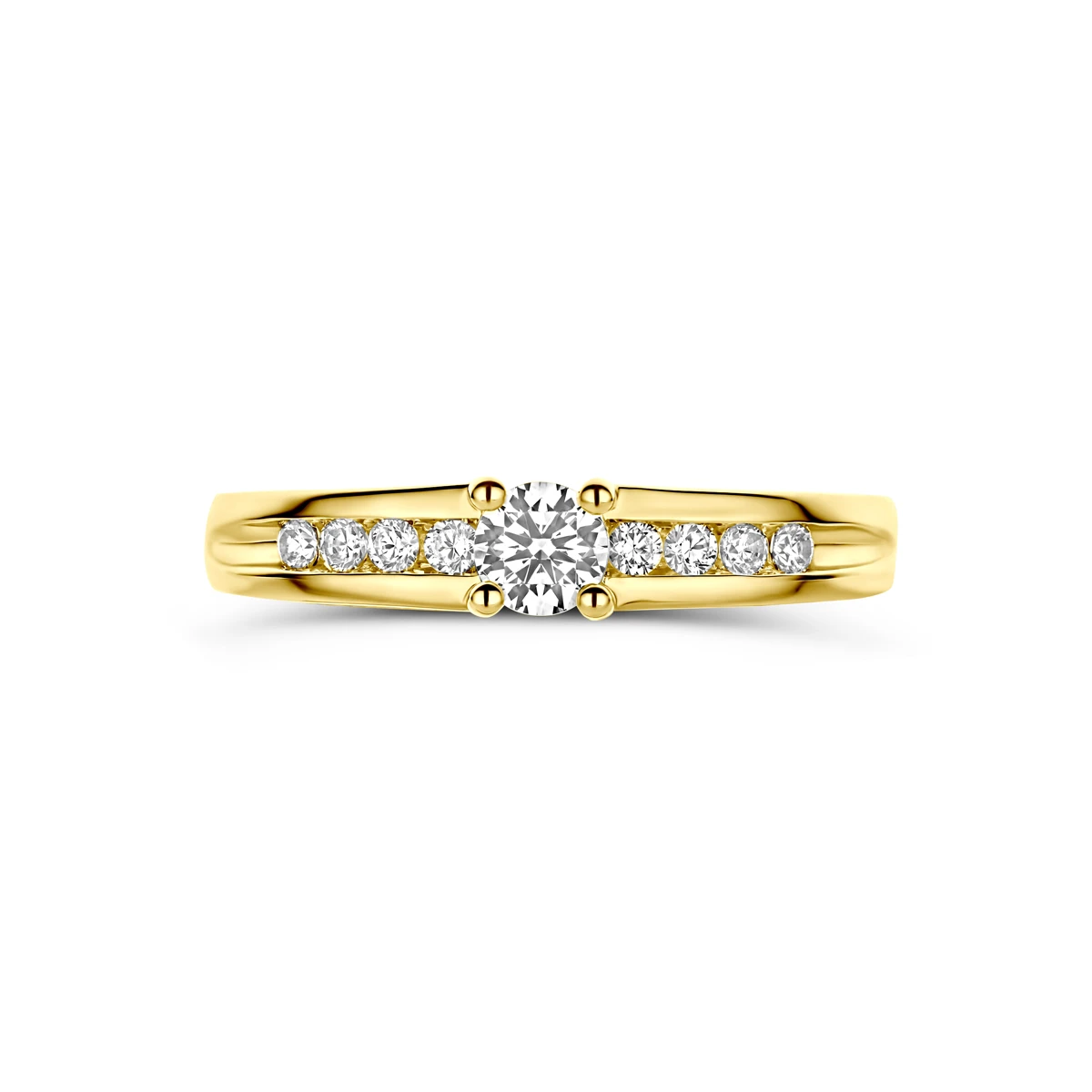ring zirkonia 14K geelgoud