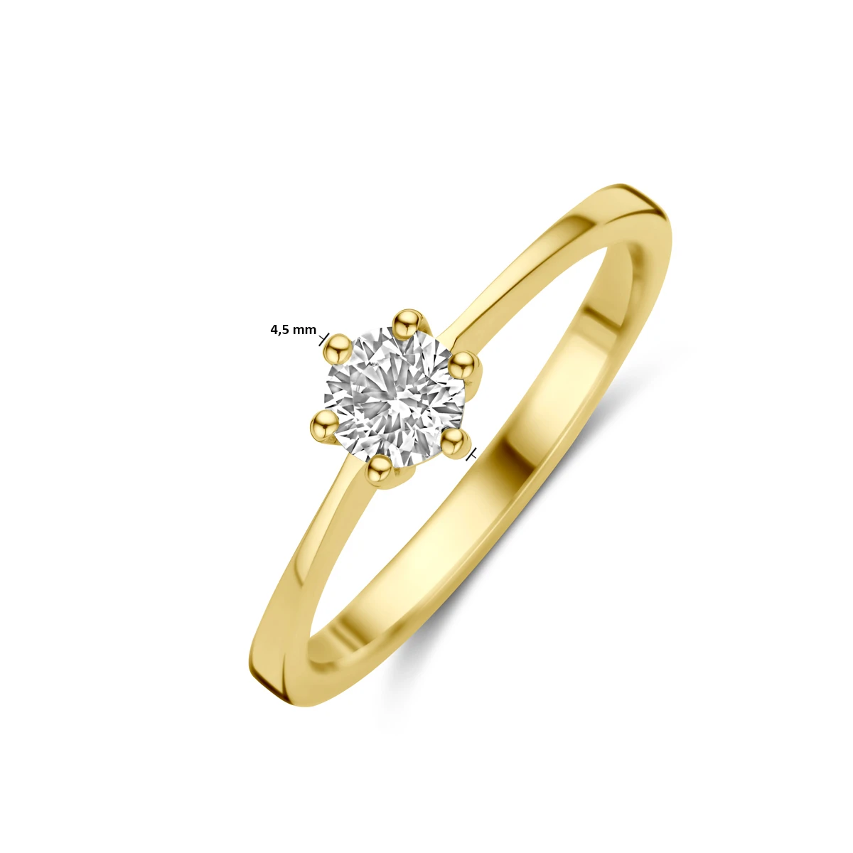 ring zirkonia 14K geelgoud